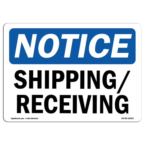 Rigid Plastic or Vinyl Label Decal Warehouse & Shop Area | Choose from: Aluminum OSHA Notice Sign Up Arrow Shipping and Receiving Only Protect Your Business  Made in The USA Work Site 